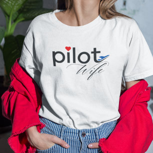 Pilotfrus typografi & Flygplan Enkel, minimalistis T Shirt