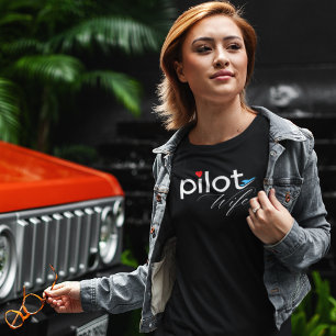 Pilotfrus typografi & flygplan Enkel, minimalistis T Shirt