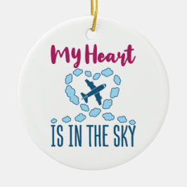 Pilothustru mitt hjärta är i Himlar Julgransprydnad Keramik