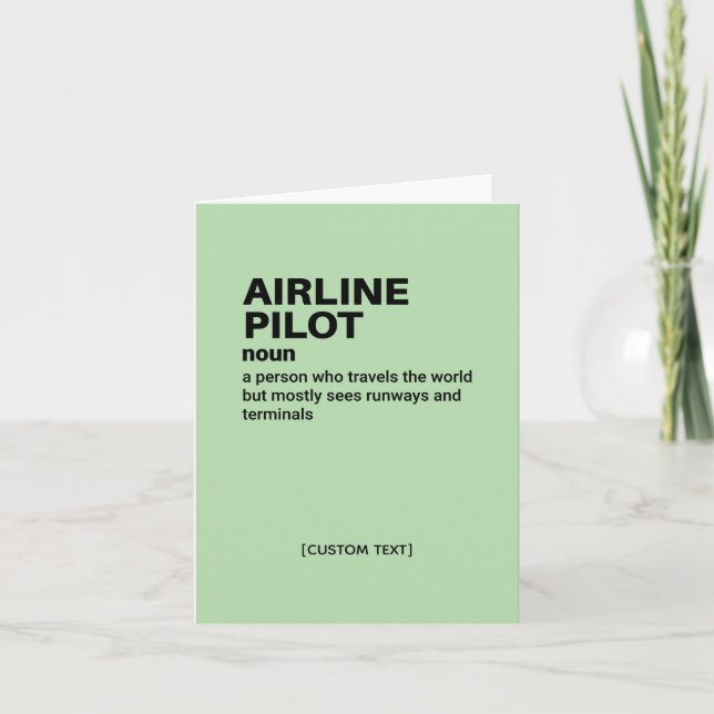 Pilotkort för flyglinje - Lönndefinition för luftf Kort (Framsida)