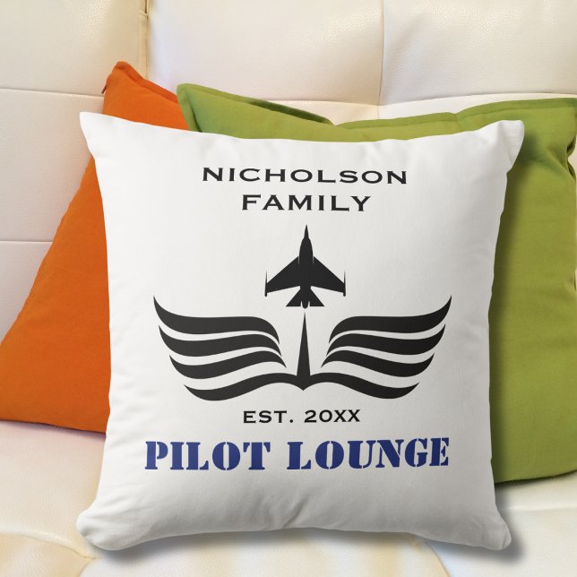 Pilotlounge Jetflygplan Vingar Aviation Kudde (Skapare uppladdad)