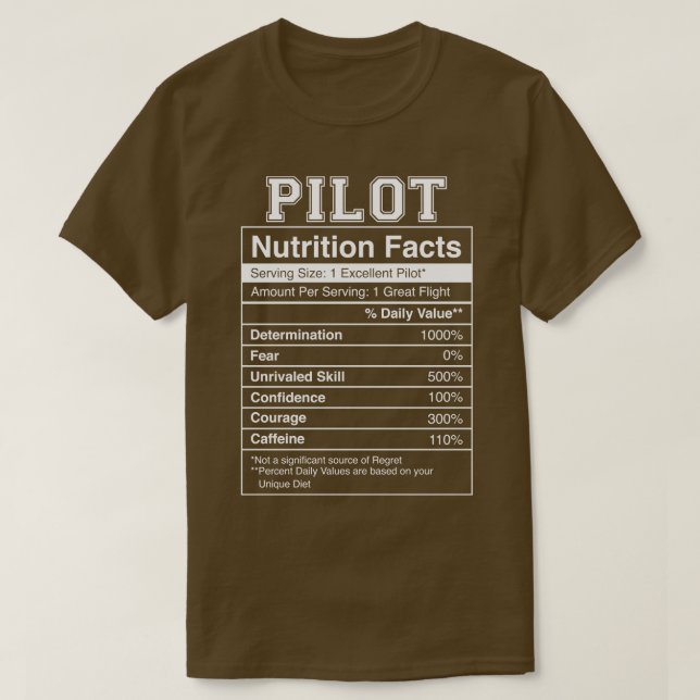 Pilotnäringsfakta T Shirt (Design framsida)