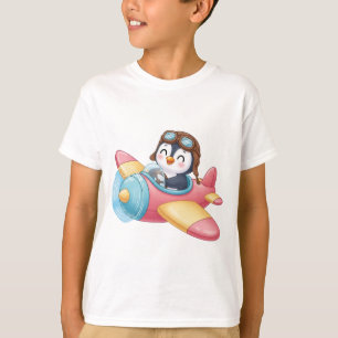 Pilotpingvin i flygplan – söt flygande fågel t shirt