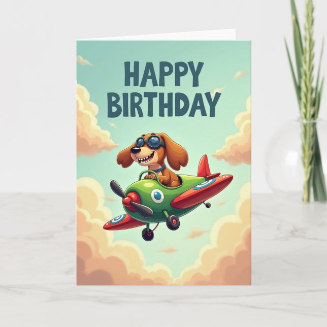 Pilotpupps födelsedagskort kort (Framsida)