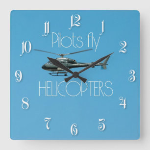 Pilots fly helicopters fyrkantig klocka
