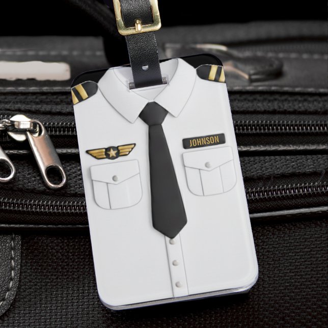 Pilotskjorta Flygplan Kapten Aviation Flygbesättni Bagagebricka (Skapare uppladdad)