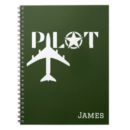 Pilottypografi & flygplan,minimalistisk,personlig anteckningsbok