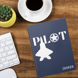 Pilottypografi & Flygplan,Minimalistisk,Personlig Anteckningsbok