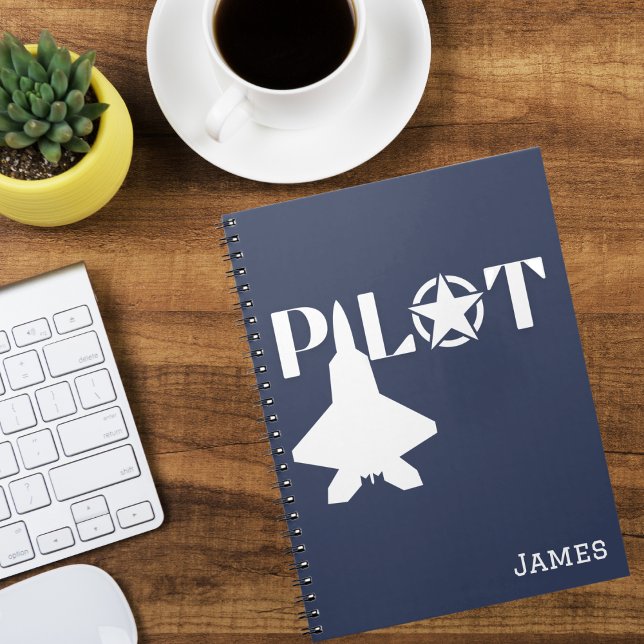 Pilottypografi & flygplan,minimalistisk,personlig anteckningsbok (Skapare uppladdad)