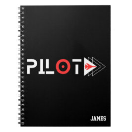 Pilottypografi & Jetflygplan, Minimalistisk, Anpas Anteckningsbok