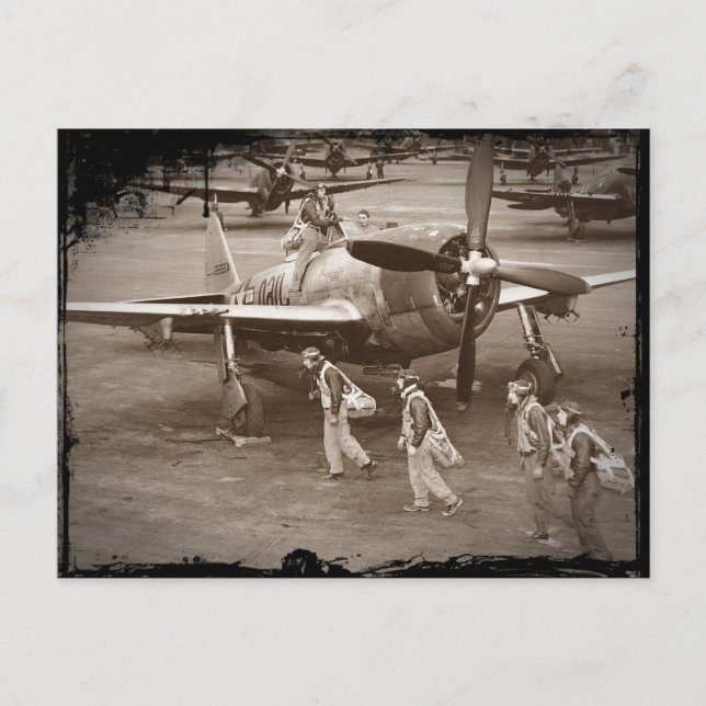 Pilotutbildning för bekämpning av P-47-stöttepelar Vykort (Framsida)