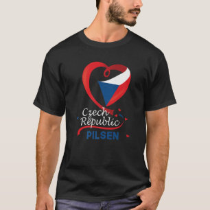 Pilsen Tjeckien Heart Flagga Lejon Jacka av Arm T Shirt