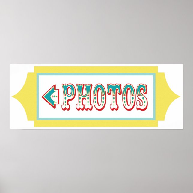 Piltavla för fotobås Cirkus Födelsedagsfirande Kar Poster (Framsidan)