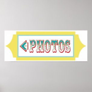 Piltavla för fotobås Karneval Cirkus Födelsedagsfe Poster