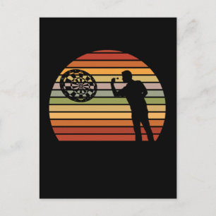 Piltavla Retro Dartboard Dart Vykort