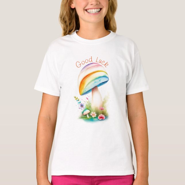 Pilz Aquarellmalerei T Shirt (Framsida)