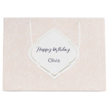 Pimk White Wildblommor Mönster Monogrammed