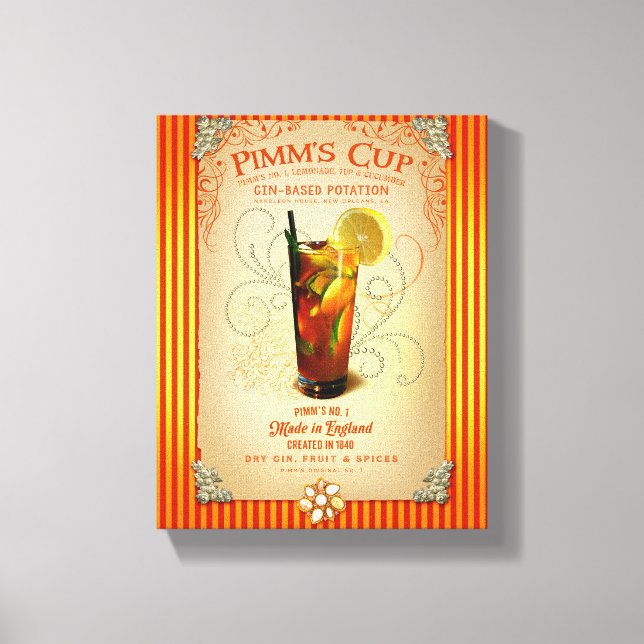 Pimms Kopp Cocktail Canvastryck (Framsida)