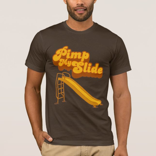 Pimp My Slide Funny Retro T Shirt (Framsida)