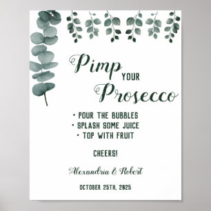 Pimpa din Prosecco Grönska Eukalyptus Bröllop  Poster