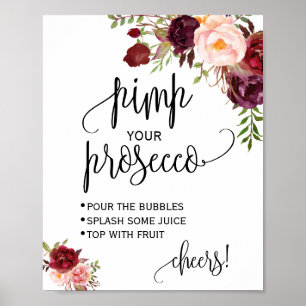 Pimpa din prosecco marsala blomsterdusch skylt