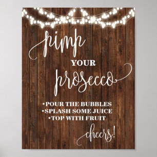 Pimpa din Prosecco Western Bröllopsdusch Bröllop Poster