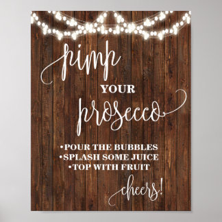 Pimpa din Prosecco Western Bröllopsdusch Bröllop Poster