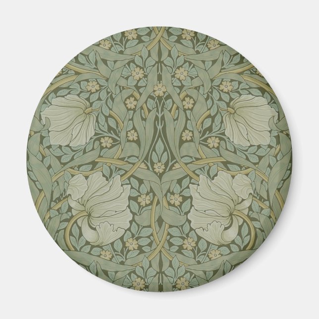 Pimpernel av William Morris Vintage blomstermönste Magnet (Framsidan)