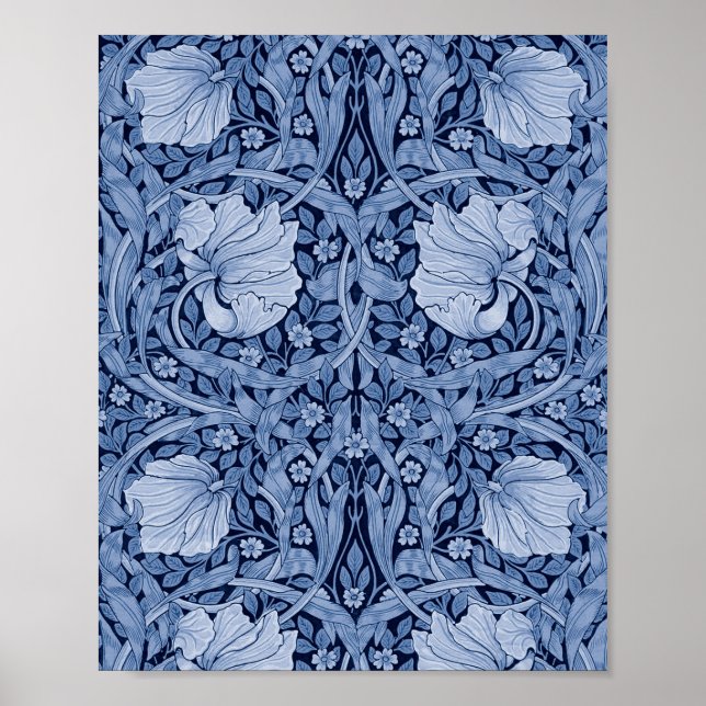 Pimpernel Blue Monotone, William Morris Poster (Framsidan)