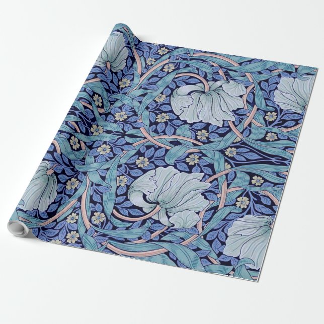 Pimpernel Blue, William Morris Presentpapper (Utrullad)