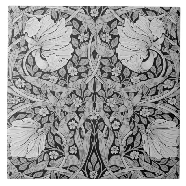 Pimpernel Grått Monotone, William Morris Kakelplatta (Framsidan)