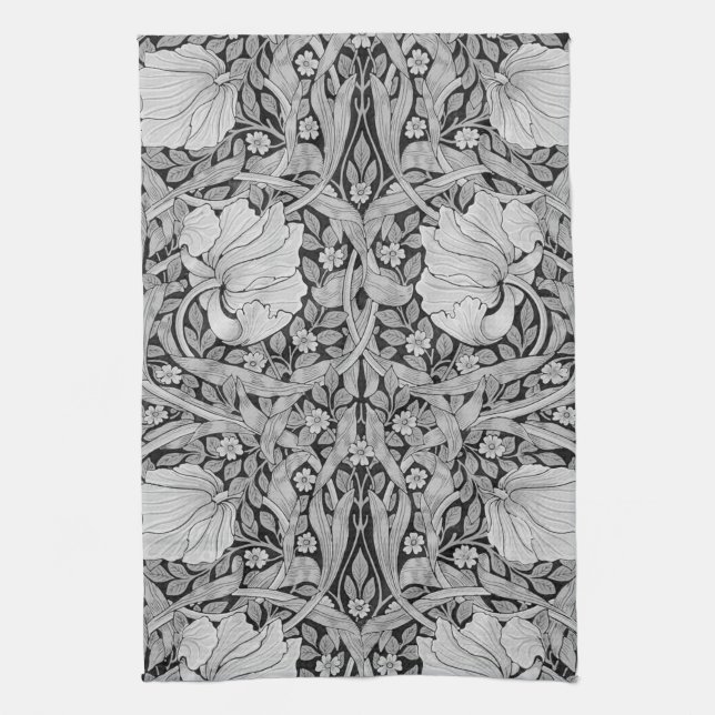 Pimpernel Grått Monotone, William Morris Kökshandduk (Vertikal)