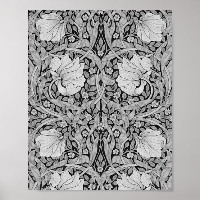 Pimpernel Grått Monotone, William Morris Poster (Framsidan)