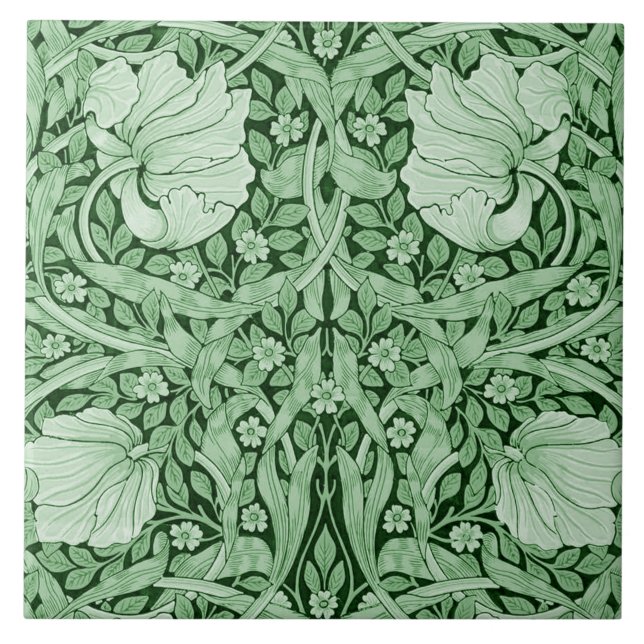 Pimpernel Grönt, William Morris Kakelplatta (Framsidan)