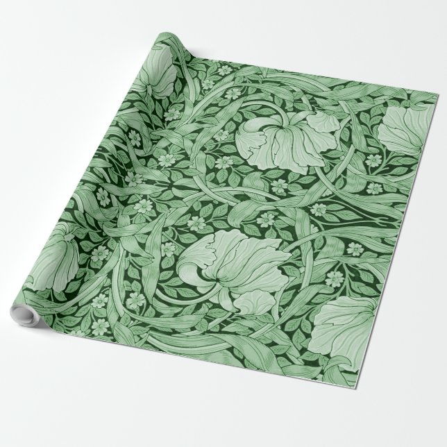 Pimpernel Grönt, William Morris Presentpapper (Utrullad)