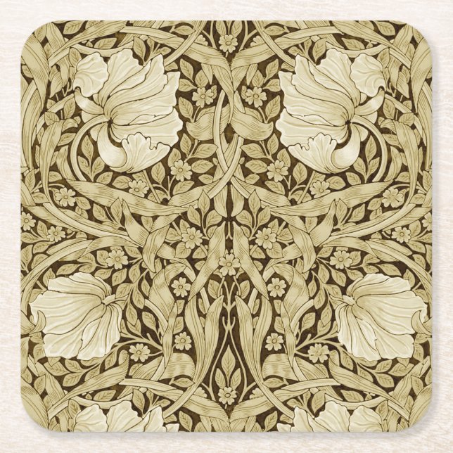 Pimpernel Guld, William Morris Underlägg Papper Kvadrat (Framsidan)