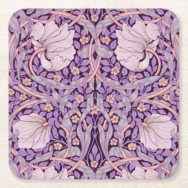 Pimpernel Lila, William Morris Underlägg Papper Kvadrat (Framsidan)