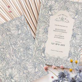 Pimpernel Muted Blue Steel Grått William Morris Inbjudningar