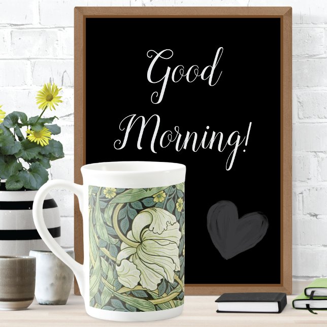 Pimpernel Poppies Mönster Mönster William Morris Benporslin Mugg (Skapare uppladdad)