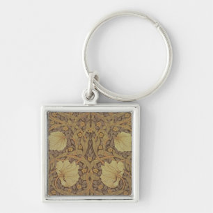 "Pimpernel" tapetdesign, 1876 Fyrkantig Silverfärgad Nyckelring