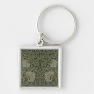 "Pimpernel" tapetdesign, 1876 Fyrkantig Silverfärgad Nyckelring