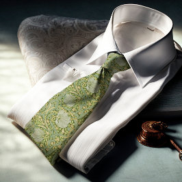 Pimpernel William Morris Grönt Guld Mönster Slips