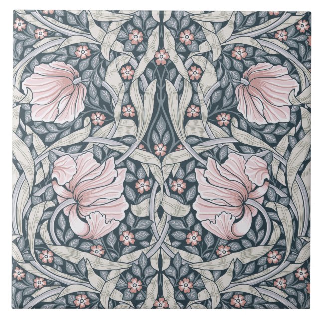 Pimpernel William Morris,Peach Fuzz,art nouveau Kakelplatta (Framsidan)