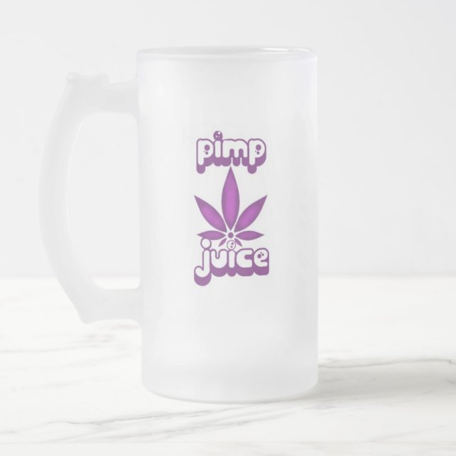 pimpfruktsaftmugg frostat ölglas (Vänster)