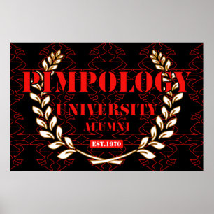 PIMPOLOGY UNIVERSITETEN ALUMNI 2 K21 RED/BLK POSTER