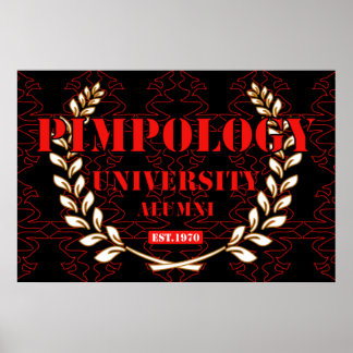 PIMPOLOGY UNIVERSITETEN ALUMNI 2 K21 RED/BLK POSTER