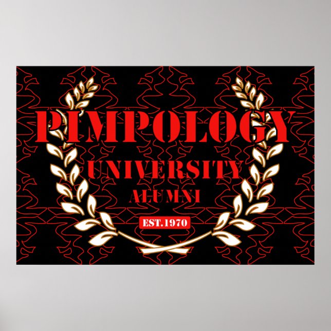 PIMPOLOGY UNIVERSITETEN ALUMNI 2 K21 RED/BLK POSTER (Framsidan)