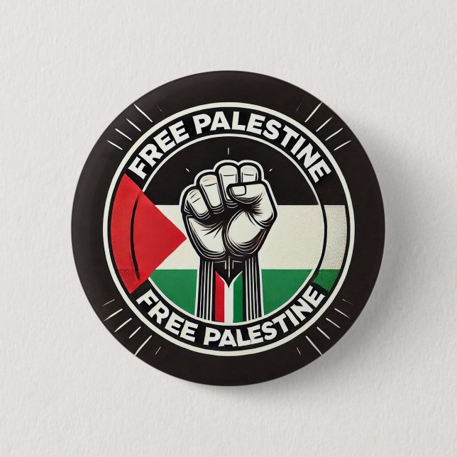 Pin Badge (fritt Palestina) Knapp (Framsida)