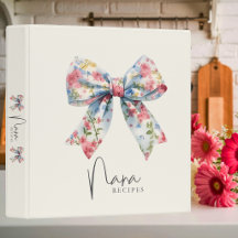 Pin Bow Floral nana Kokbok 3 Ring