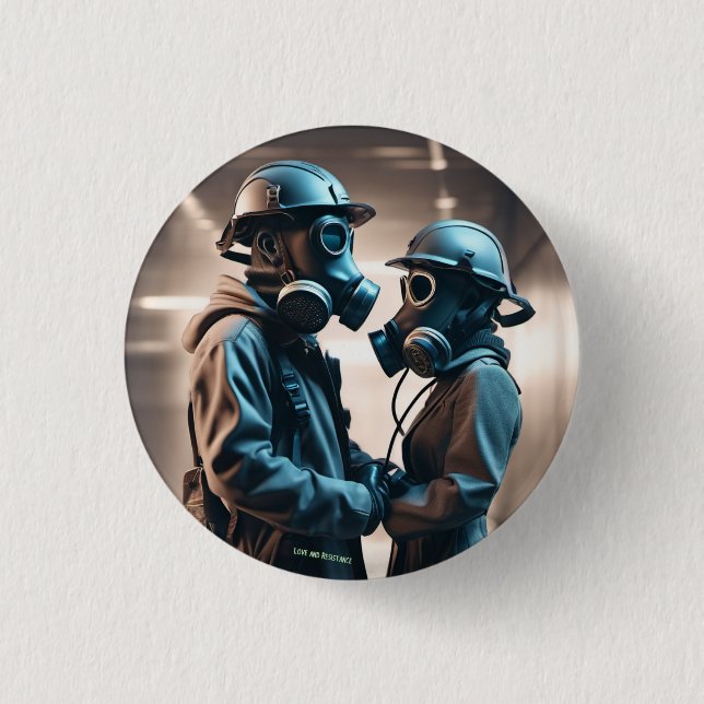 Pin Button-bricka i Cine-scope för kärlek OCH RESI Knapp (Framsida)
